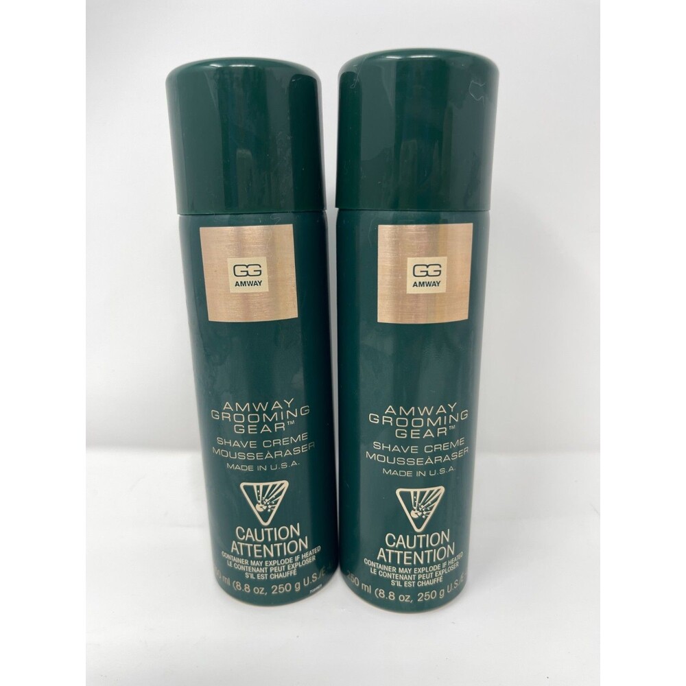 2x Vintage Amway Grooming Gear Shave Creme 8.8 oz.  USA MADE New Old Stock 1996